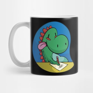 Cute Dinosaur does homework Mug